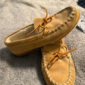 Minnetonka Tan Suede Loafers